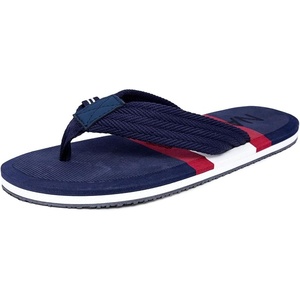 Nautica Men’s Flip Flop, Beach Sandal, Boat Slide, Water Slippers(Navy Red-eccen)
