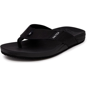 Nautica Men’s Flip Flop Shower Sandals Slides – Comfortable Waterproof Beach Footwear Slip-On Thong (Medium/Wide Width)(Black-welsey)