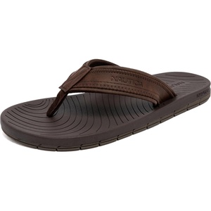 Nautica Men’s Flip Flop Shower Sandals Slides – Comfortable Waterproof Beach Footwear Slip-On Thong (Medium/Wide Width)(Chocolate-andriel)