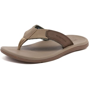 Nautica Men’s Flip Flop Shower Sandals Slides – Comfortable Waterproof Beach Footwear Slip-On Thong (Medium/Wide Width)(Taupe-rivvy)