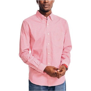 Nautica Men’s Gingham Shirt(Dreamy Coral)