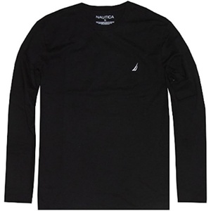 Nautica Men’s J-Class Logo Long Sleeve T-Shirt(Black)