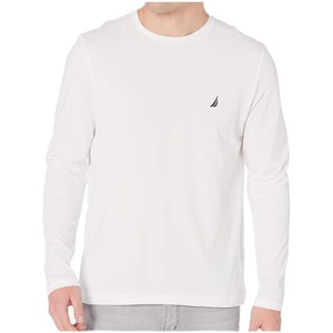 Nautica Men’s J-Class Logo Long Sleeve T-Shirt(Bright Wht)