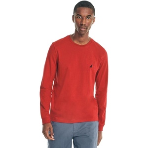 Nautica Men’s J-Class Logo Long Sleeve T-Shirt(Red)