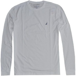 Nautica Men’s J-Class Logo Long Sleeve T-Shirt(White)
