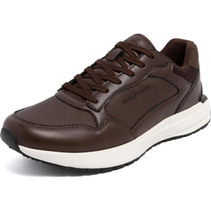Nautica Men’s Lace-Up Sneakers – Casual, Stylish, and Comfortable for Walking(Brown)