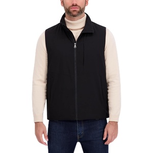 Nautica Men’s Lightweight Mechanical Stretch Softshell Vest – Water-resistant Transitional Layer(Black)