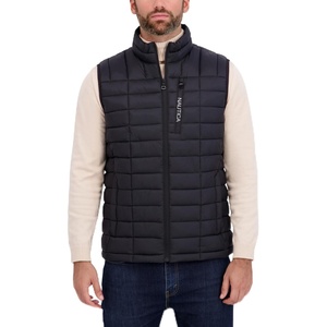 Nautica Men’s Lightweight Puffer Vest – Wind & Water-Resistant(Ebony)