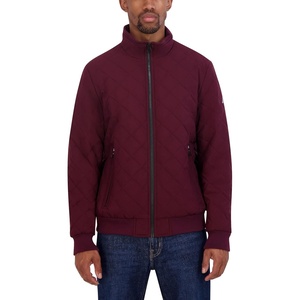 Nautica Men’s Lightweight Quilted Bomber Jacket – Mechanical Stretch Wind & Water-resistant(Burg)