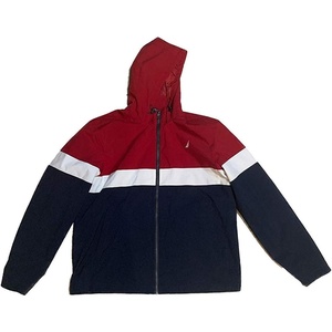 Nautica Men’s Lightweight Sailing Jacket – Waterproof & Windproof, Breathable(Red/White/Blue)