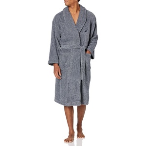 Nautica Men’s Long Sleeve Cozy Soft Plush Shawl Collar Robe(Navy (Kr06f7))