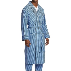 Nautica Men’s Long Sleeve Lightweight Cotton Woven Robe(French Blue)