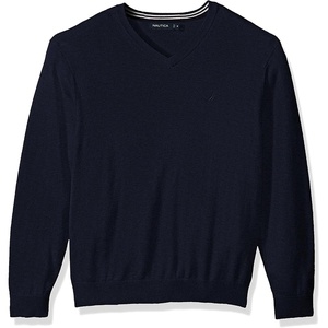 Nautica Men’s Long Sleeve Solid Classic V-Neck Sweater(Navy S73100)