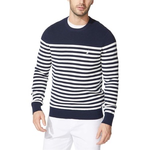 Nautica Men’s Men’s Stripe Knit Sweater(Navy)