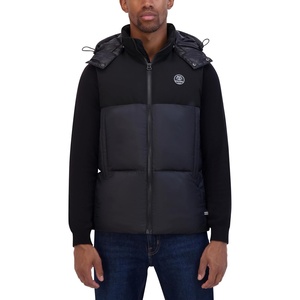 Nautica Men’s Mixed Sheen Quilted Vest(Black)