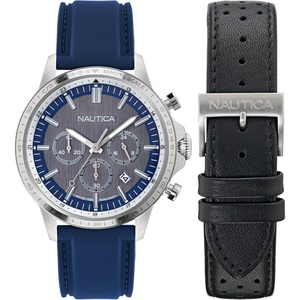 Nautica Men’s NCT Blue Ocean Chronograph Watch(Blue/Black/Silver)