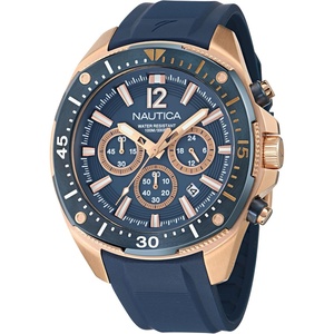 Nautica Men’s NCT Blue Sail Chronograph Watch(Blue/Blue/Rose Gold)