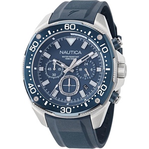 Nautica Men’s NCT Blue Sail Chronograph Watch(Blue/Blue/Silver)