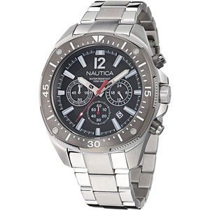 Nautica Men’s NCT Blue Sail Chronograph Watch(Silver/Gray/Silver)