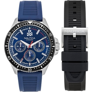 Nautica Men’s NCT Windrose 46mm Watch(Blue-Black/Blue/Silver)