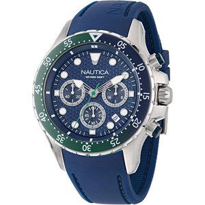Nautica Men’s NST Chronograph 44mm Watch(Blue/Blue-Green/Silver)