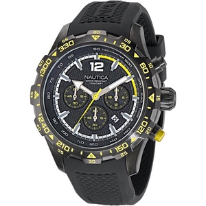 Nautica Men’s NST Chronograph 46mm Watch(Black/Black/IP Black)