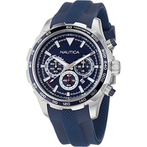 Nautica Men’s NST Chronograph 46mm Watch(Blue/Blue/Silver)