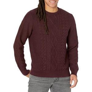 Nautica Mens Nautica Cable-Knit SweaterSweater(Shipwreck Burgundy Heather)