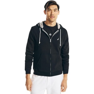 Nautica Men’s Nautica Men’s Anchor Fleece Full-zip Hoodie(Night Black)