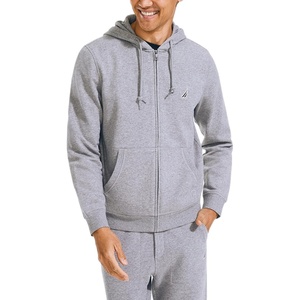 Nautica Men’s Nautica Men’s Anchor Fleece Full-zip Hoodie(Stone Grey Heather)