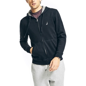 Nautica Men’s Nautica Men’s Anchor Fleece Full-zip Hoodie(True Black)