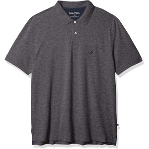 Nautica Men’s Nautica Men’s Big & Tall Stretch Pique Polo(Charcoal Heather)
