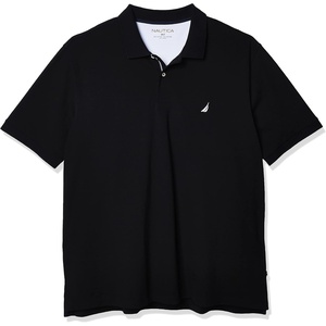 Nautica Men’s Nautica Men’s Big & Tall Stretch Pique Polo(True Black)