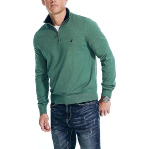 Nautica Men’s Nautica Men’s Quarter-zip Sweater(Arctic Fern Heather)