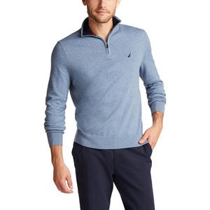 Nautica Men’s Nautica Men’s Quarter-zip Sweater(Deep Anchor Heather)