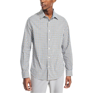 Nautica Mens Nautica Navtech Plaid Shirt(Bright White)
