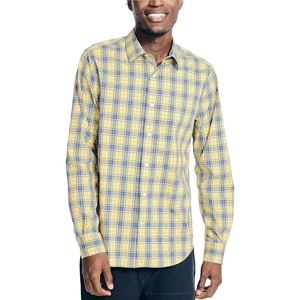 Nautica Mens Nautica Navtech Plaid Shirt(Light Mimosa)