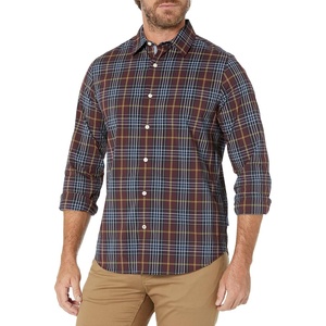 Nautica Mens Nautica Navtech Plaid Shirt(Shipwreck Burgundy)