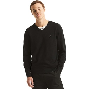 Nautica Men’s Nautica Navtech V-Neck Sweater(Black)