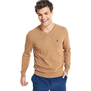 Nautica Men’s Nautica Navtech V-Neck Sweater(Camel Heather.)