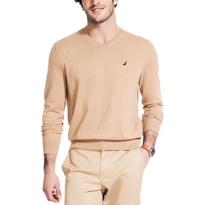 Nautica Men’s Nautica Navtech V-Neck Sweater(Coastal Camel Heather)