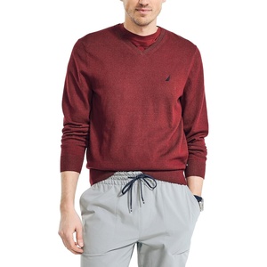 Nautica Men’s Nautica Navtech V-Neck Sweater(Deep Crimson)