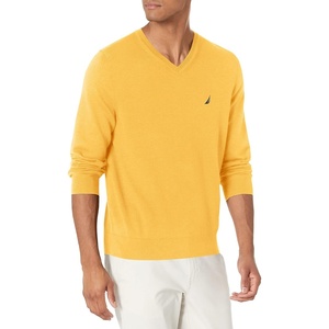 Nautica Men’s Nautica Navtech V-Neck Sweater(Ochre Beach Heather)