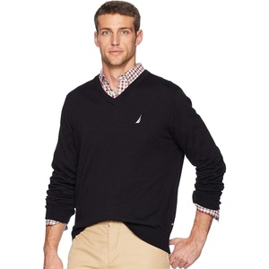 Nautica Men’s Nautica Navtech V-Neck Sweater(True Black)