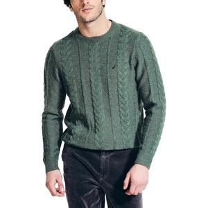 Nautica Men’s Nautica Sustainably Crafted Cable-Knit Crewneck Sweater(Artic Fern)
