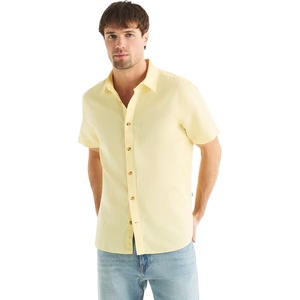 Nautica Men’s Nautica Sustainably Crafted Linen Short-Sleeve Shirt(Corn.)