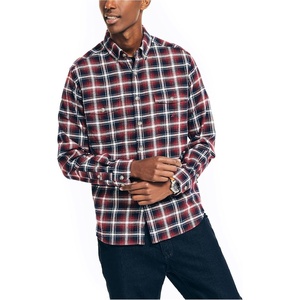 Nautica Mens Nautica Sustainably Crafted Plaid Flannel Shirt(Biking Red)