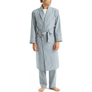 Nautica Men’s Nautica Sustainably Crafted Striped Robe(Ensign Blue)