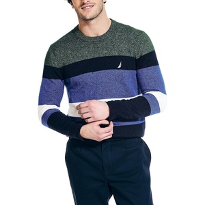 Nautica Men’s Nautica Sustainably Crafted Striped Textured Crewneck Sweater(Navy Seas)