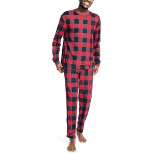 Nautica Men’s Nautica Waffle Buffalo Plaid Pajama Pant Set(Nautica Red)